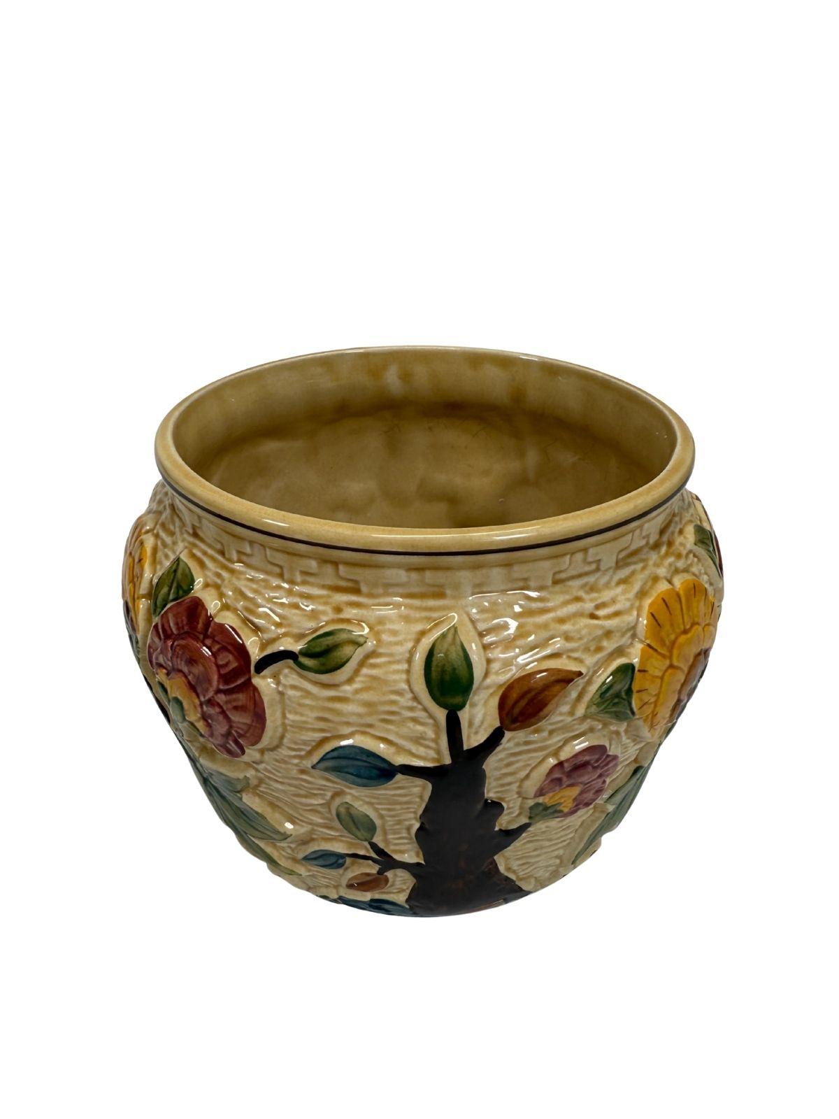 Vintage H J Wood Hand Painted Indian Tree vaas