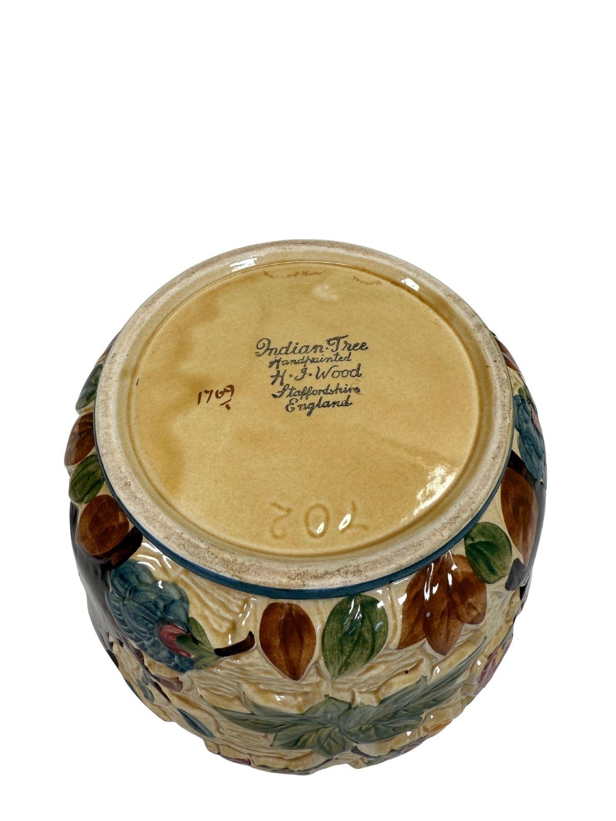 Vintage H J Wood Hand Painted Indian Tree vaas