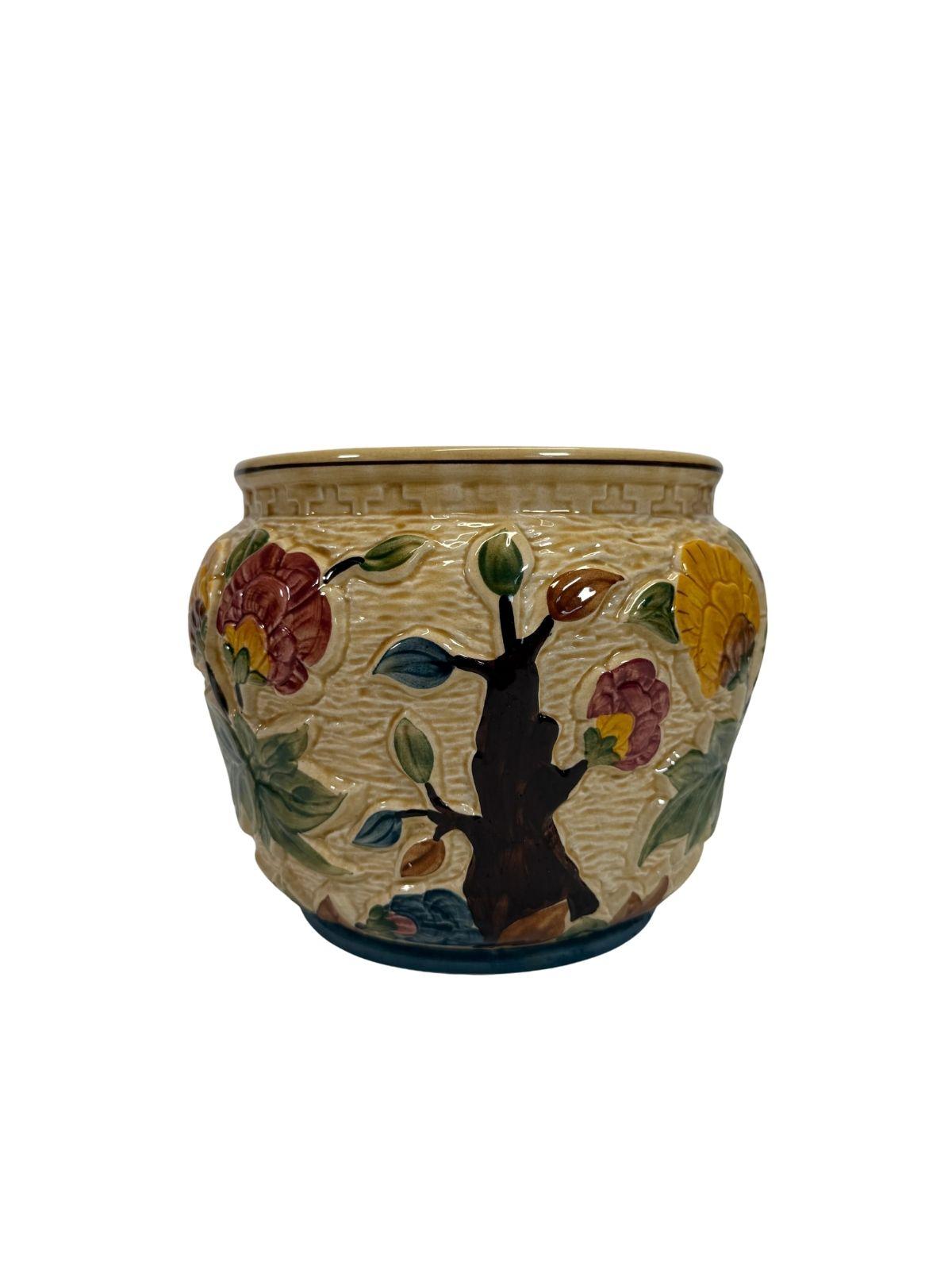Vintage H J Wood Hand Painted Indian Tree vaas