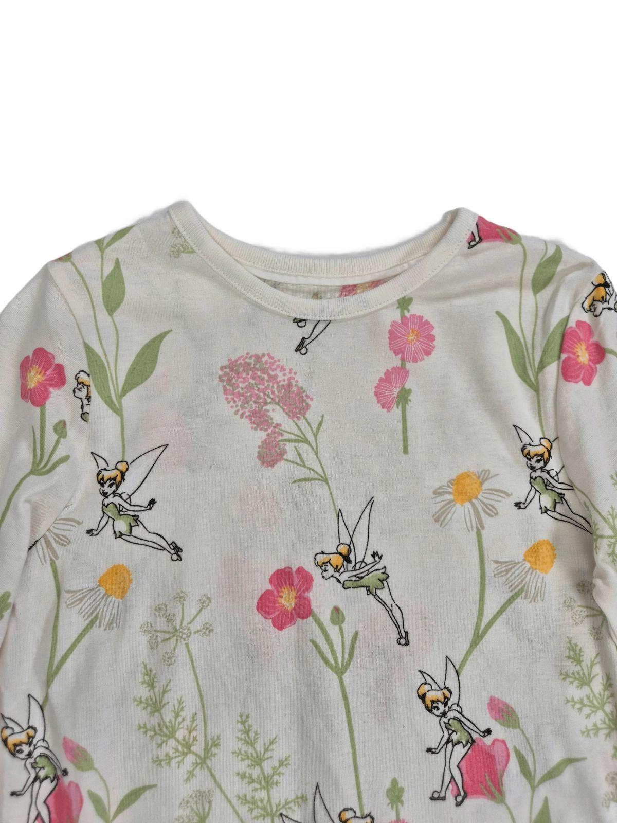 Tüdrukute valge lilleline pluus Tinkerbel