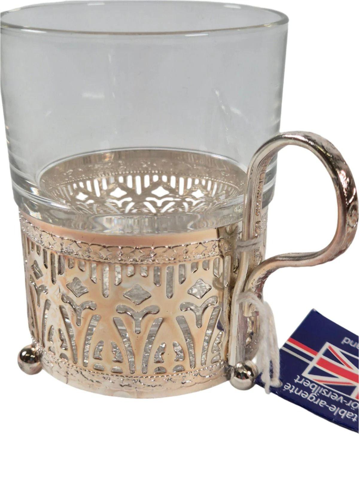 Vintage klaastass koos metallraamiga