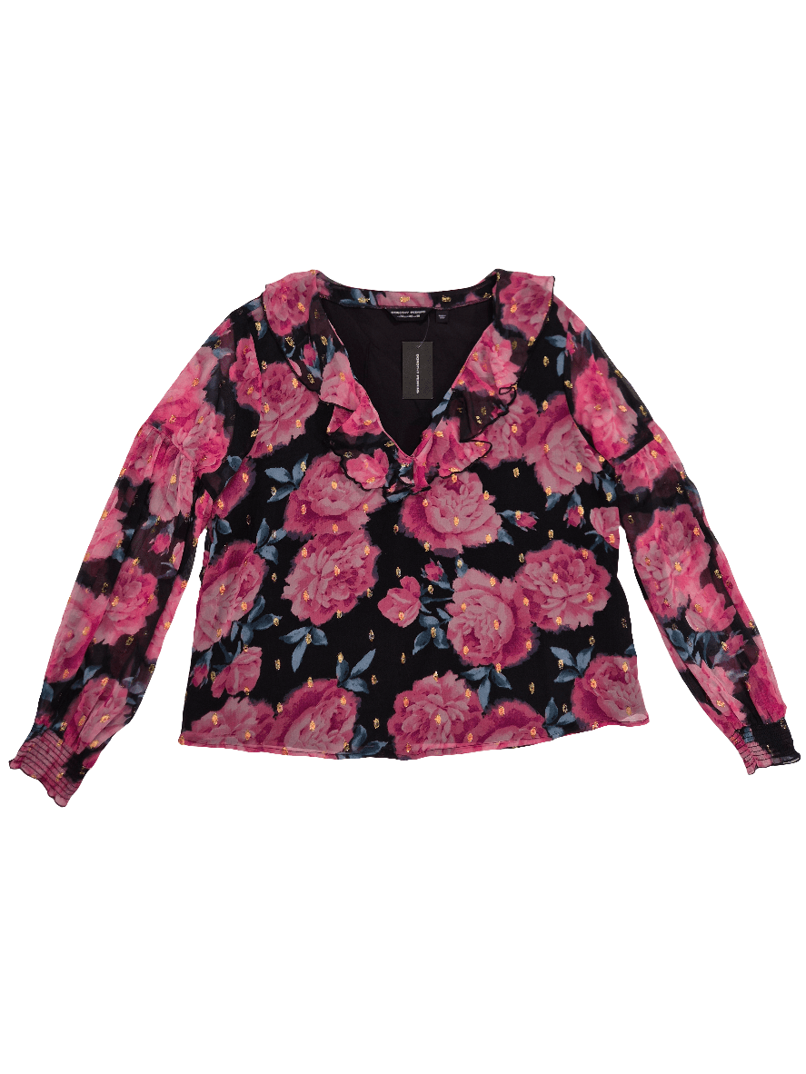 DOROTHY PERKINS Naiste must roodase lilledega pluus