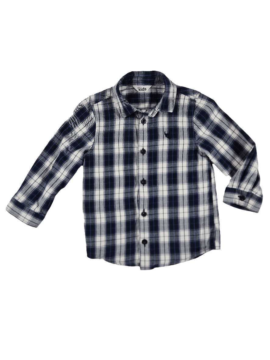 M&CO Poiste sinine ruuduline flanell pluus