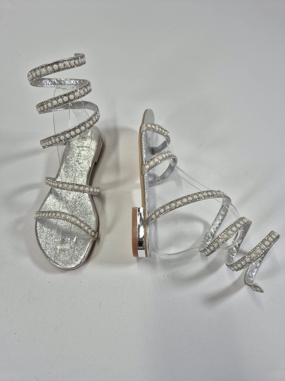 MISS SOPHIA Naiste hõbedased pärlitega kingad