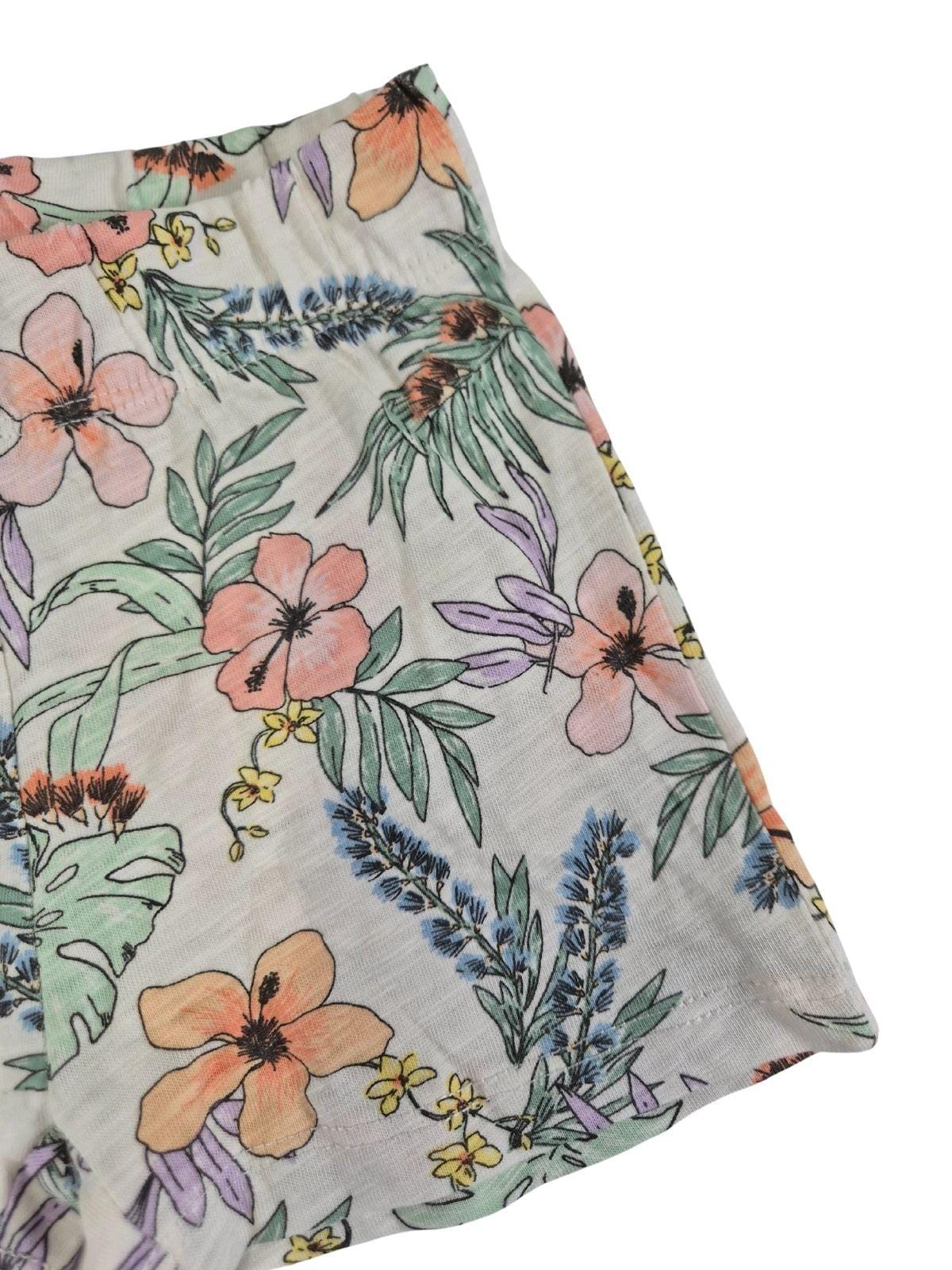 PRIMARK Tüdrukute valged lillelised lühikesed püksid