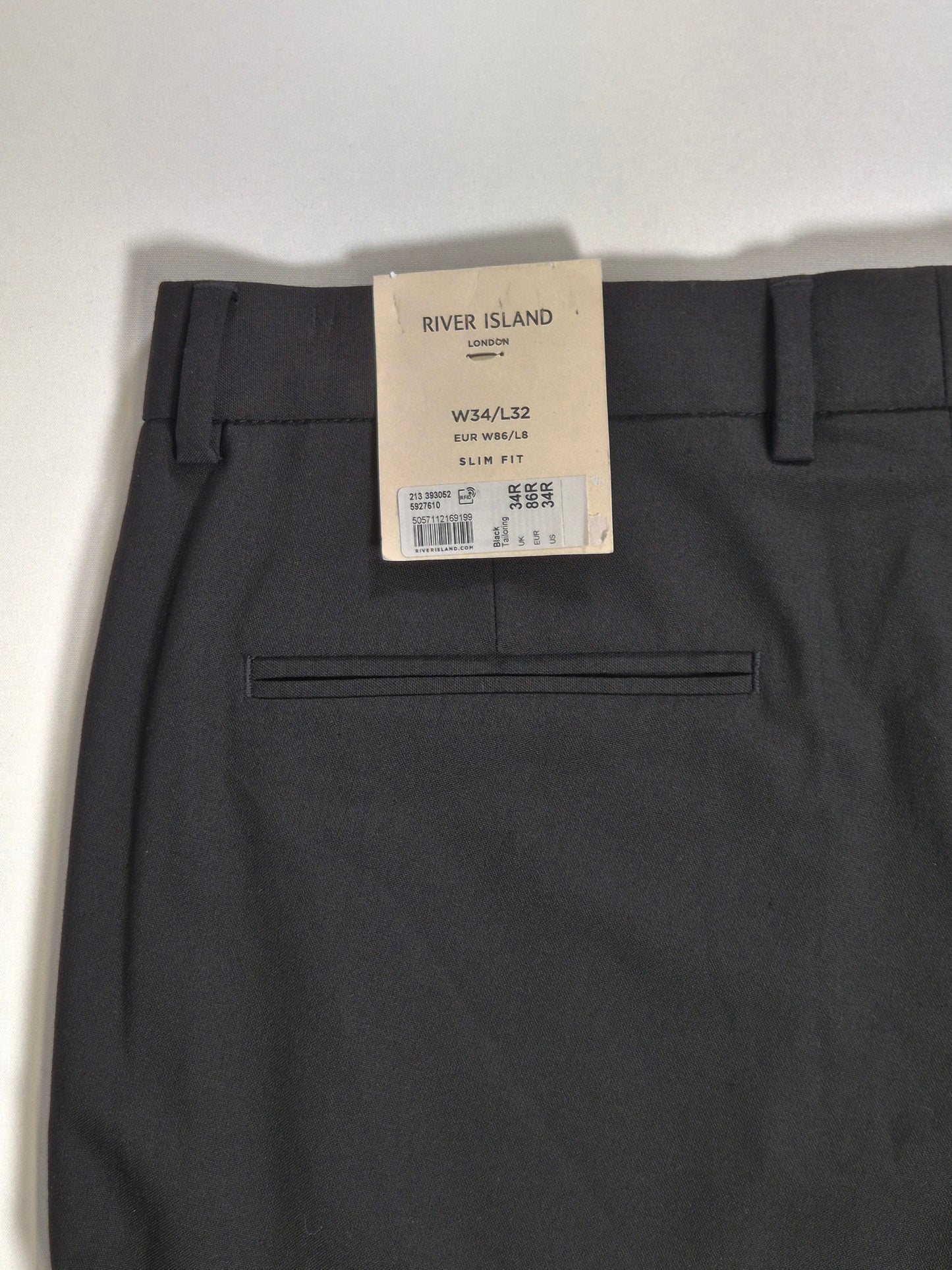 RIVER ISLAND Meeste mustad viigipüksid