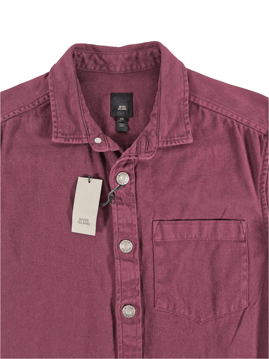 RIVER ISLAND Meeste tumepunane teksapluus