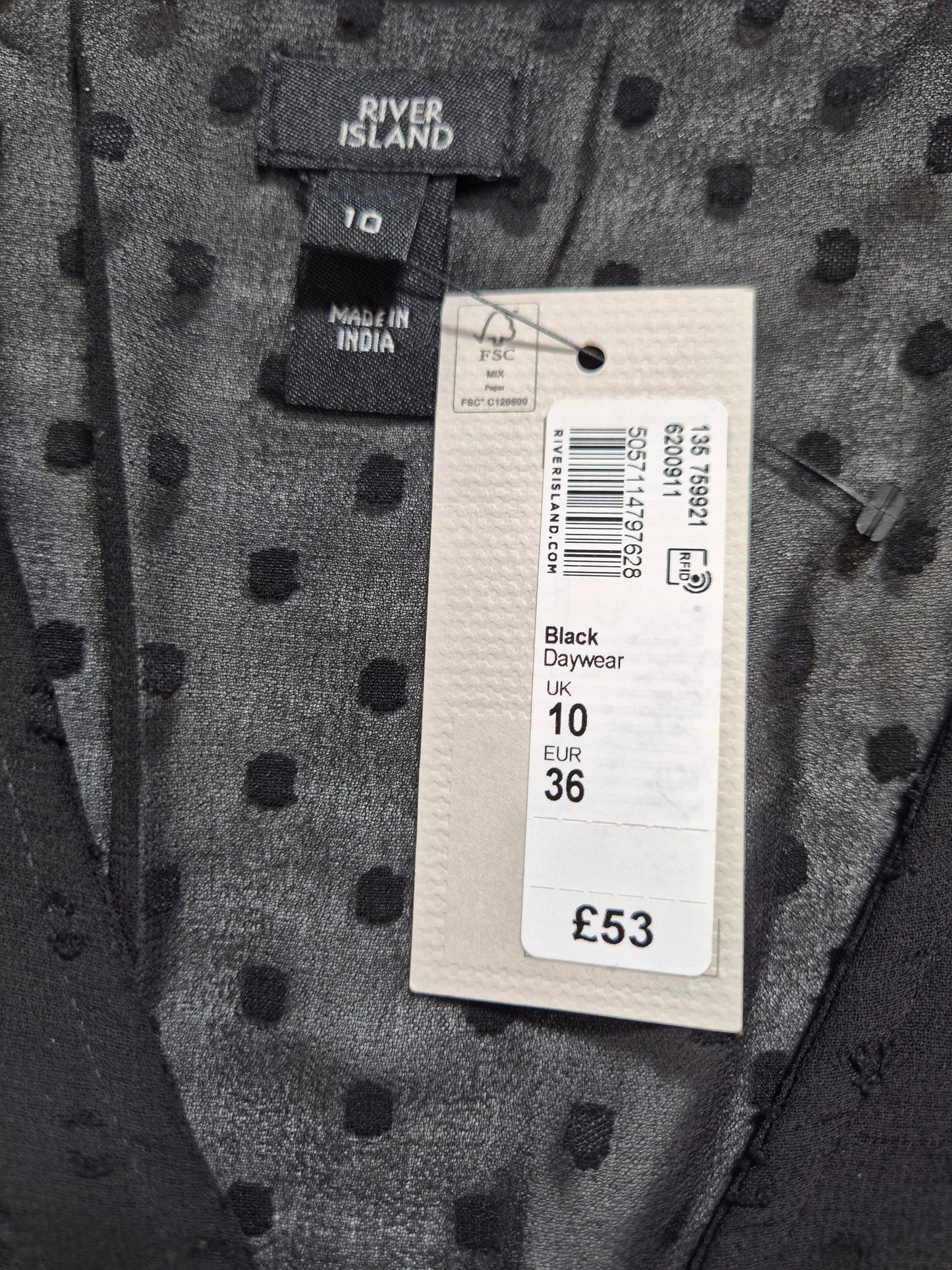 RIVER ISLAND Naiste must täppidega kleit
