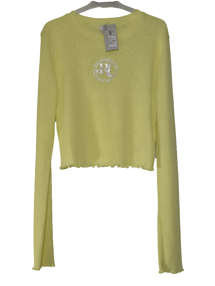 RIVER ISLAND Tüdrukute kollane top/pluus