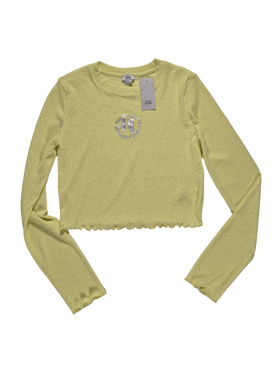 RIVER ISLAND Tüdrukute kollane top/pluus