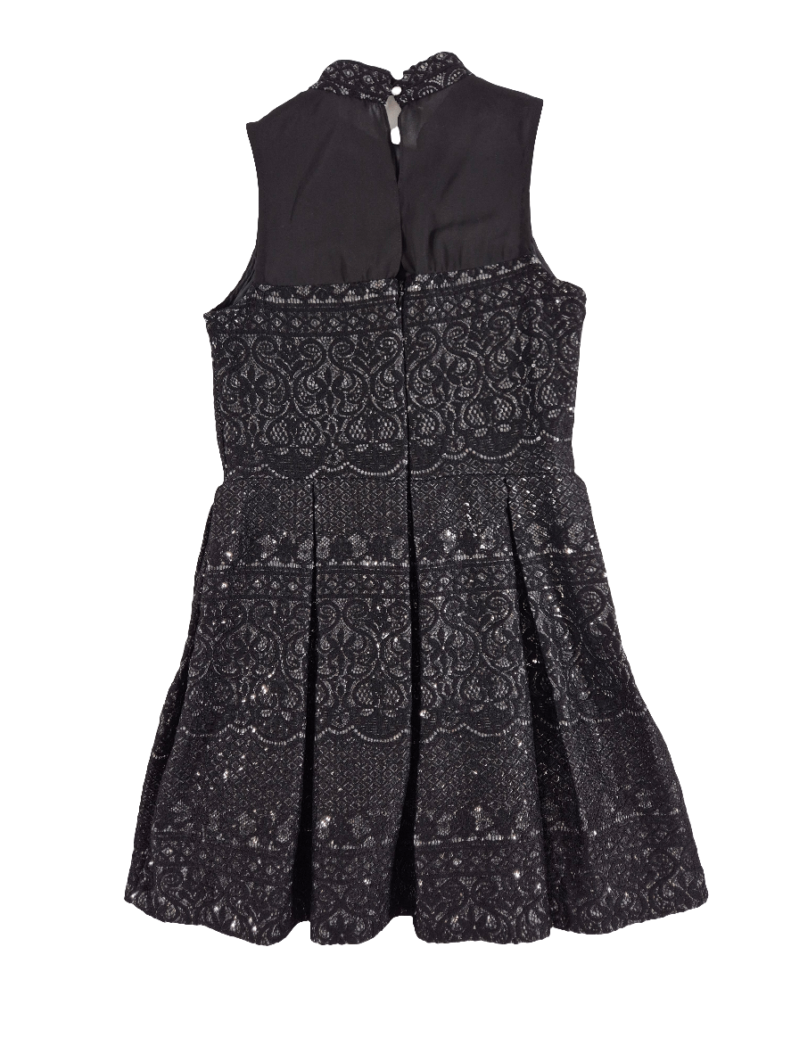 RIVER ISLAND Tüdrukute must pitsiga sädelev kleit