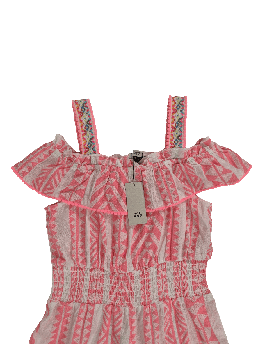 RIVER ISLAND Tüdrukute roosa triibuline jumpsuit