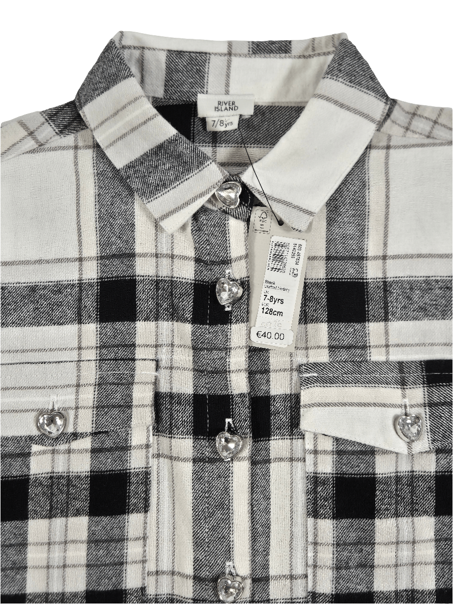 RIVER ISLAND Tüdrukute ruuduline flanell pluus