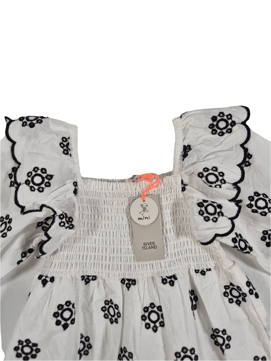 RIVER ISLAND Tüdrukute valge lilledega pluus