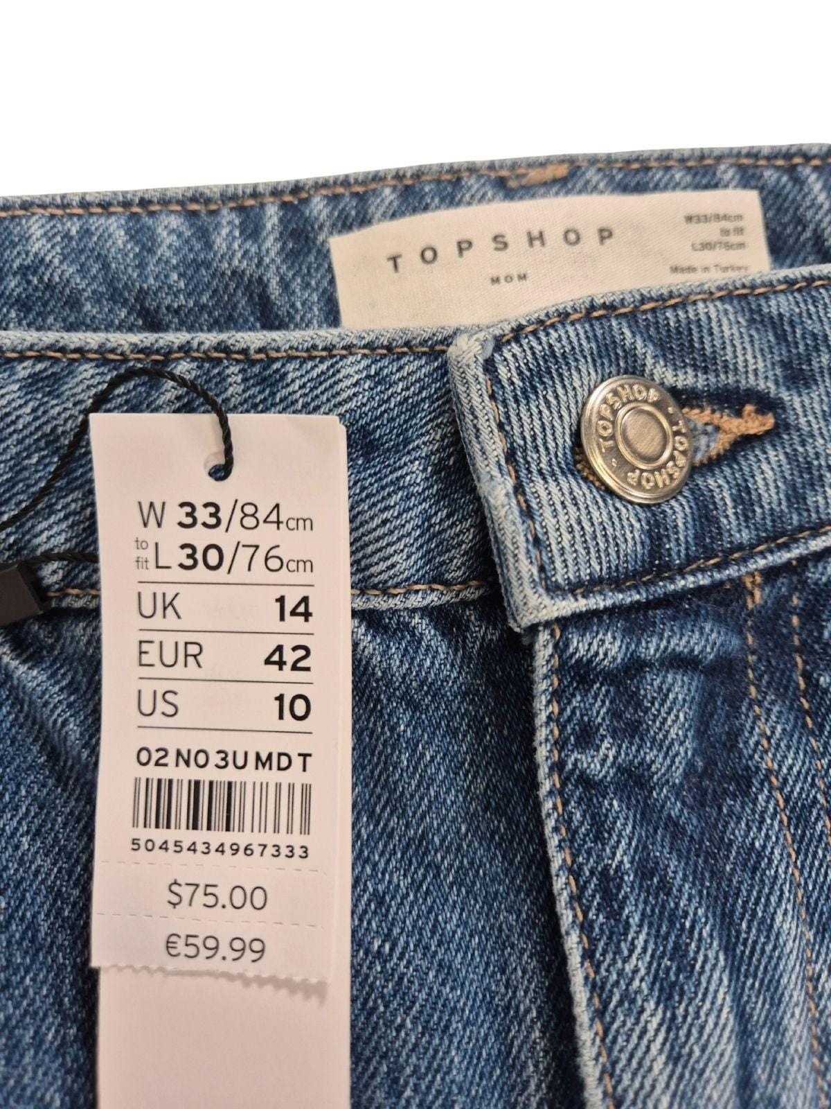 TOPSHOP Moodsa lõikega sinised teksapüksid