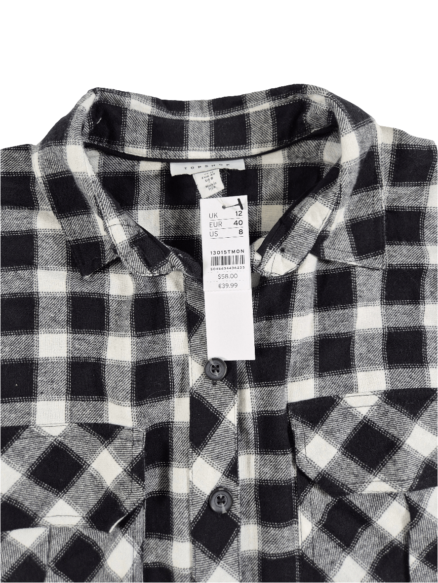 TOPSHOP Naiste pikk ruuduline pluus