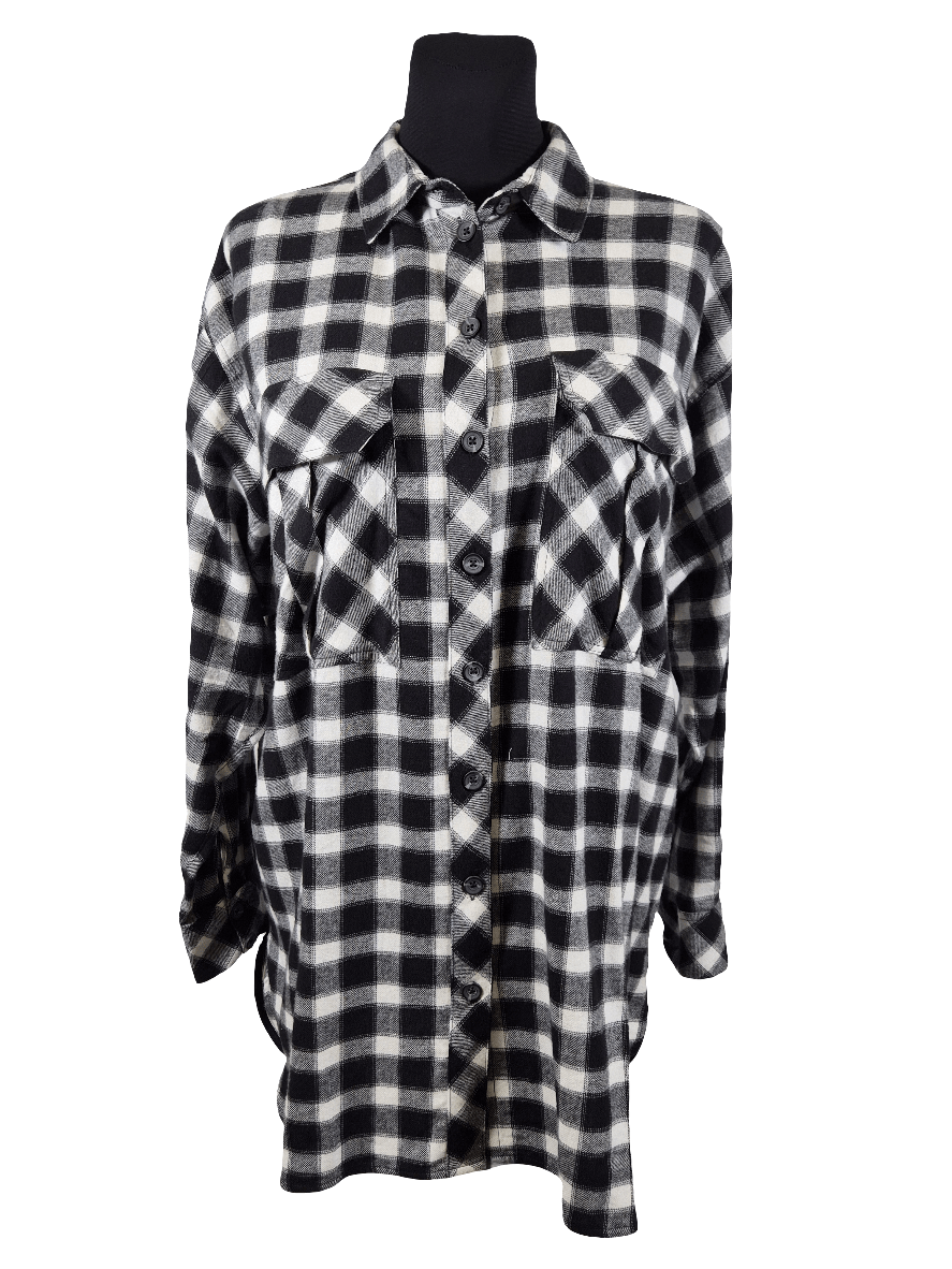 TOPSHOP Naiste pikk ruuduline pluus