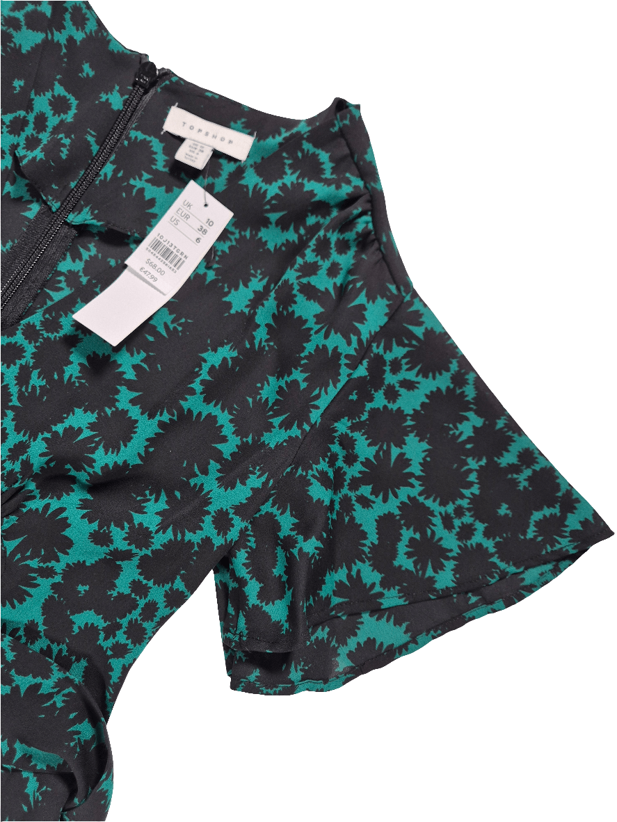 TOPSHOP Naiste roheline satsidega kleit