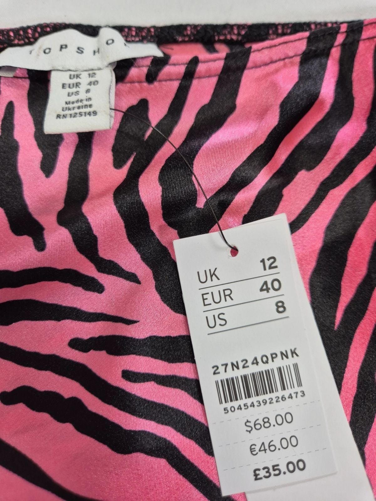 TOPSHOP Naiste roosa seelik sebra
