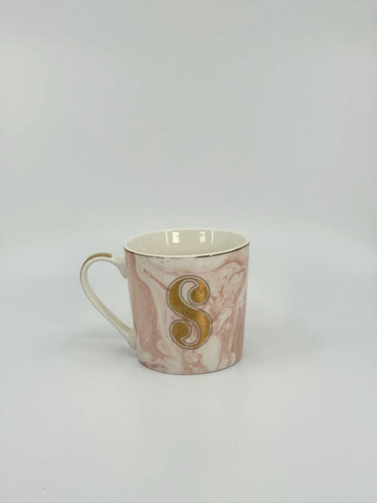 Roosa marmorimustriga kruus initsiaaliga S