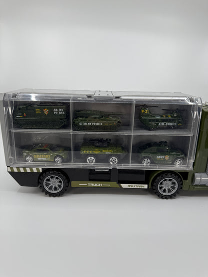 Sõjaväe mänguautode komplekt veokiga