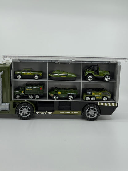 Sõjaväe mänguautode komplekt veokiga