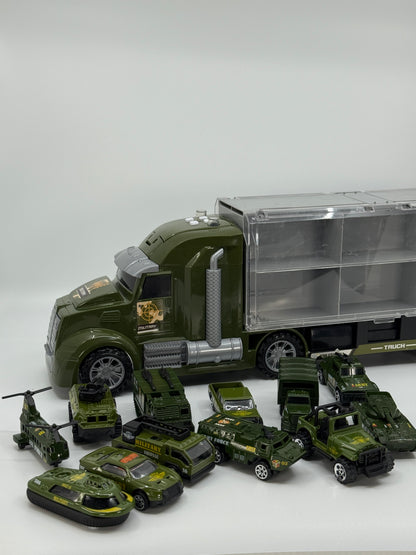 Sõjaväe mänguautode komplekt veokiga