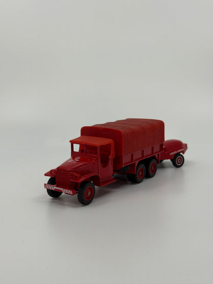 Punane tuletõrjeauto mudel haagisega “Sapeurs Pompiers”