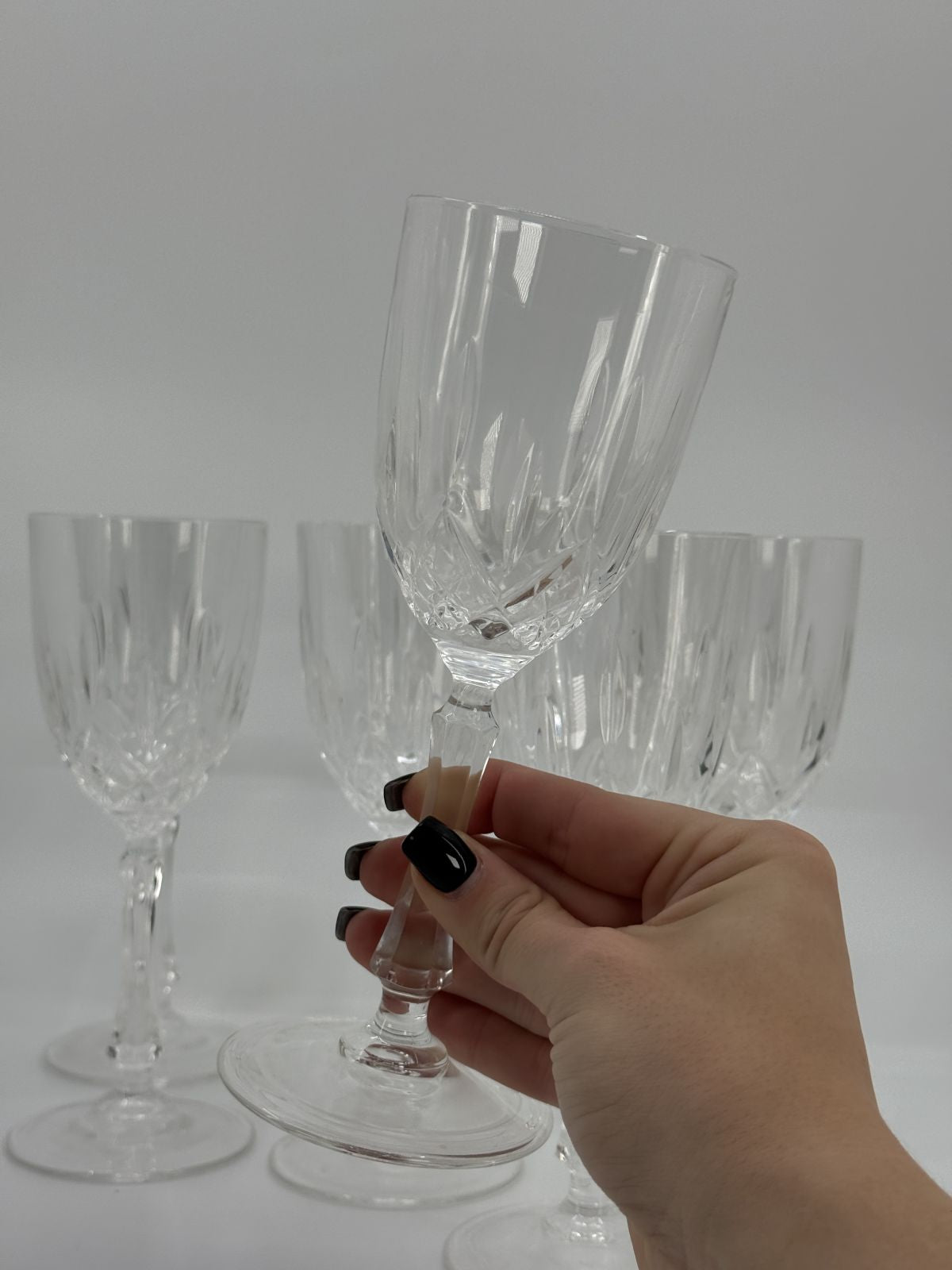 Lihvitud mustriga klaaspokaalid 8tk