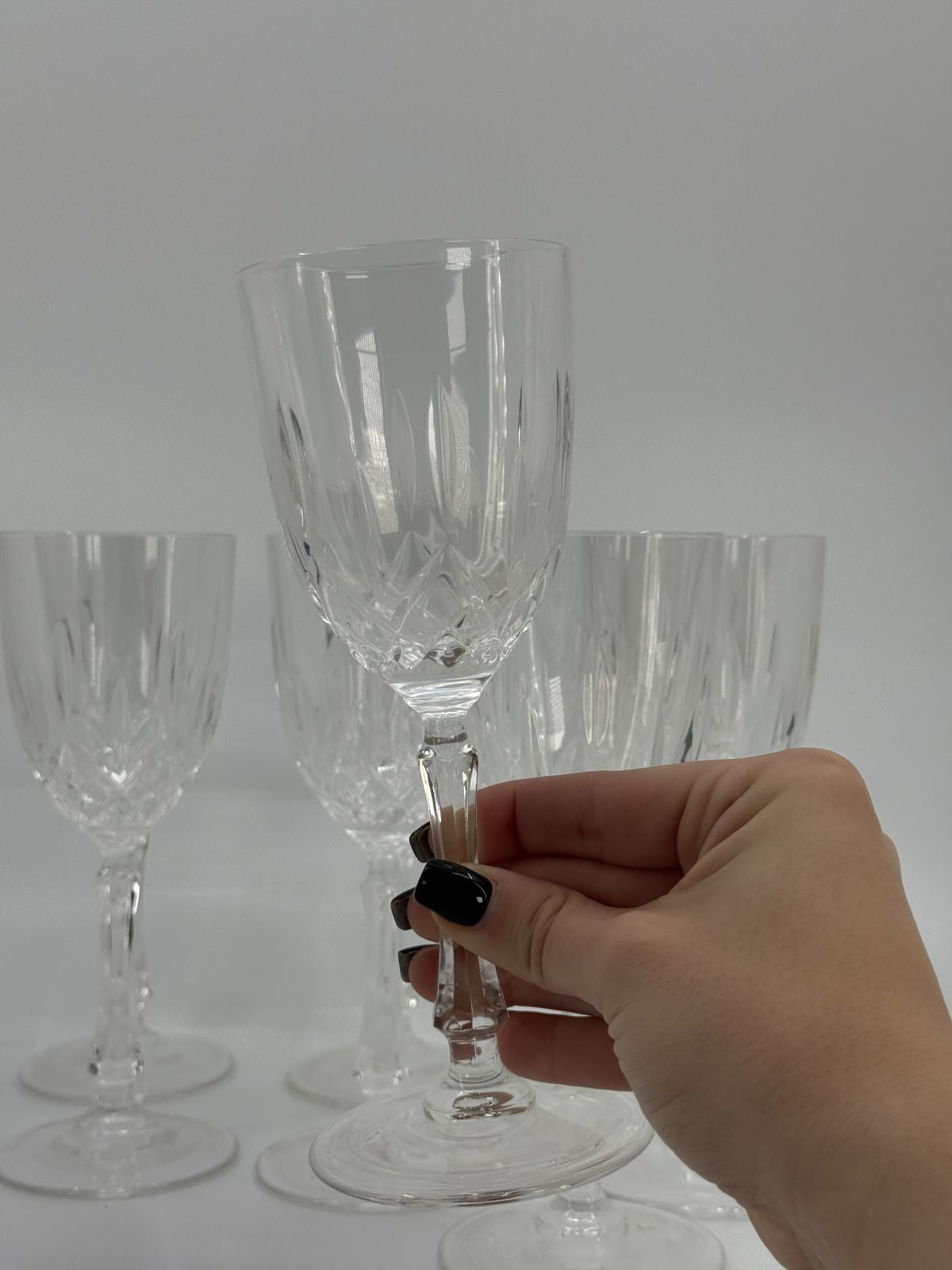 Lihvitud mustriga klaaspokaalid 8tk