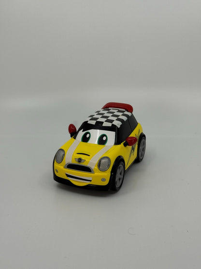Kollane Mini Cooper mänguauto