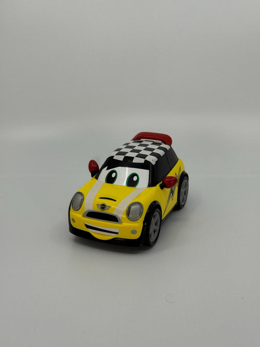 Kollane Mini Cooper mänguauto