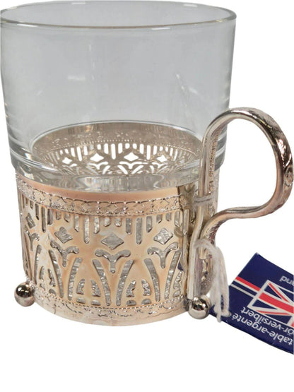 Vintage klaastass koos metallraamiga