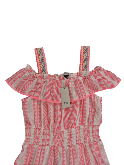 Tüdrukute roosa triibuline jumpsuit