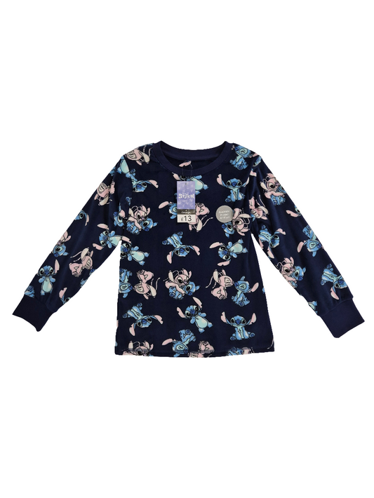 Tüdrukute sinine sametine pluus Stitch