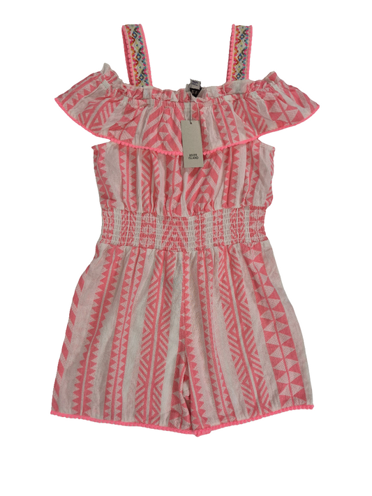 Tüdrukute roosa triibuline jumpsuit