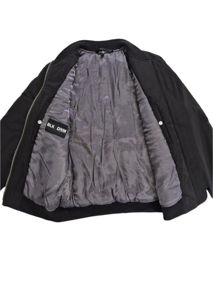 BLK DNM Meeste kvaliteetbrändi klassikaline must bomberjope