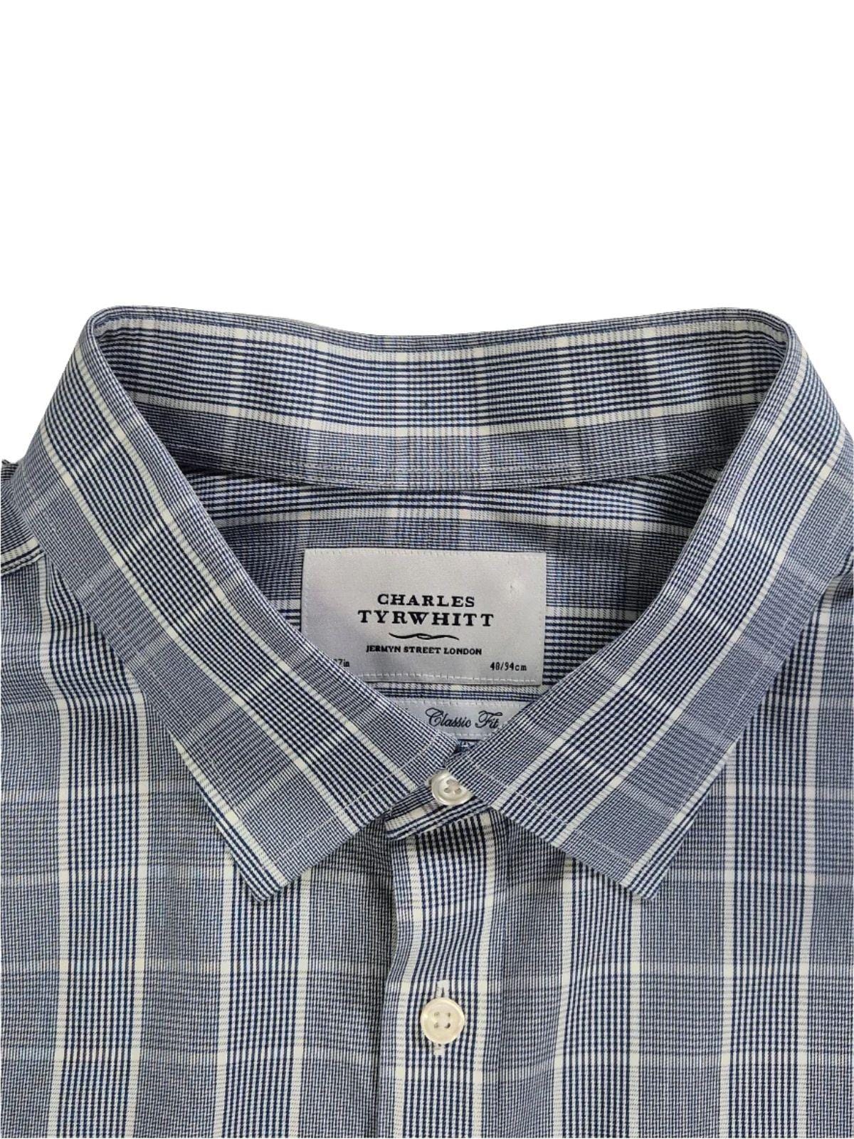 CHARLES TYRWHITT Meeste sinine ruuduline triiksärk