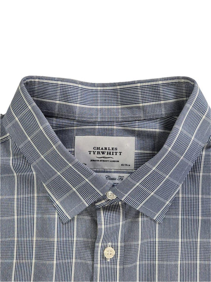 CHARLES TYRWHITT Meeste sinine ruuduline triiksärk