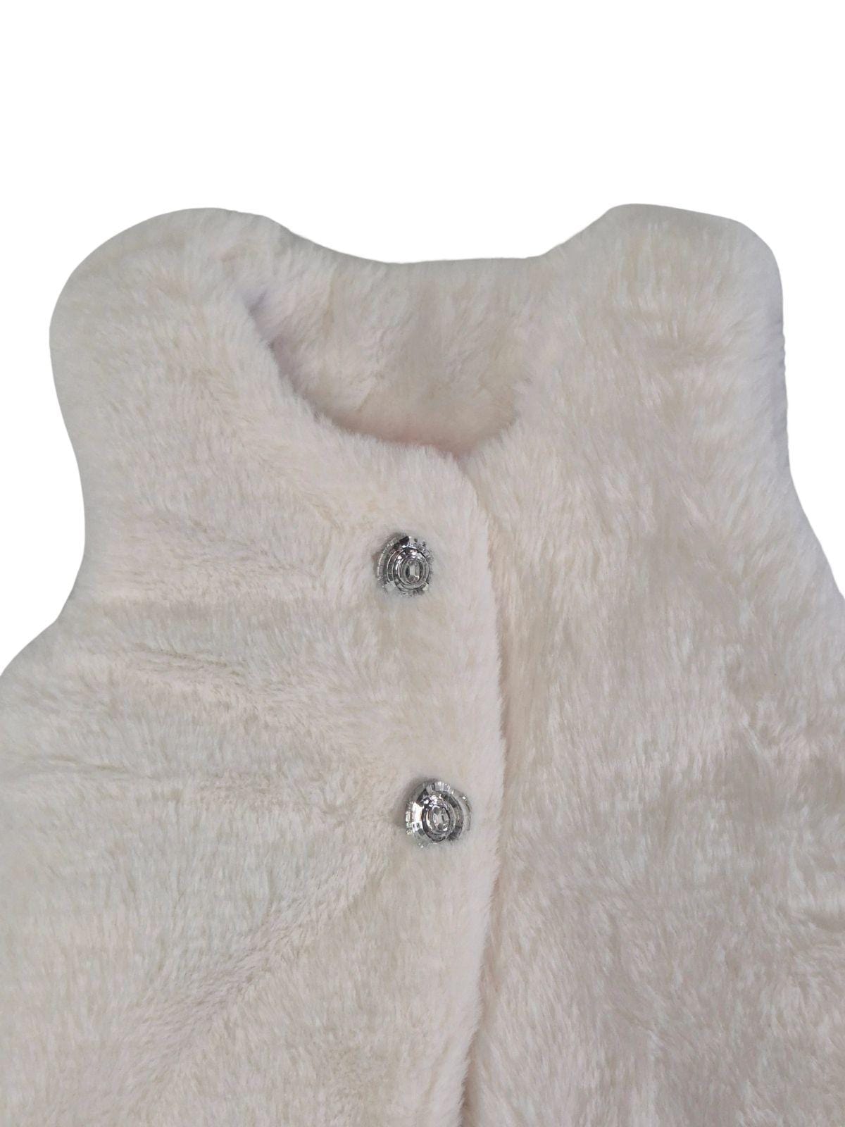 CUTEY COURTURE Tüdrukute valge karvane vest
