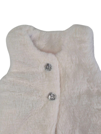 CUTEY COURTURE Tüdrukute valge karvane vest
