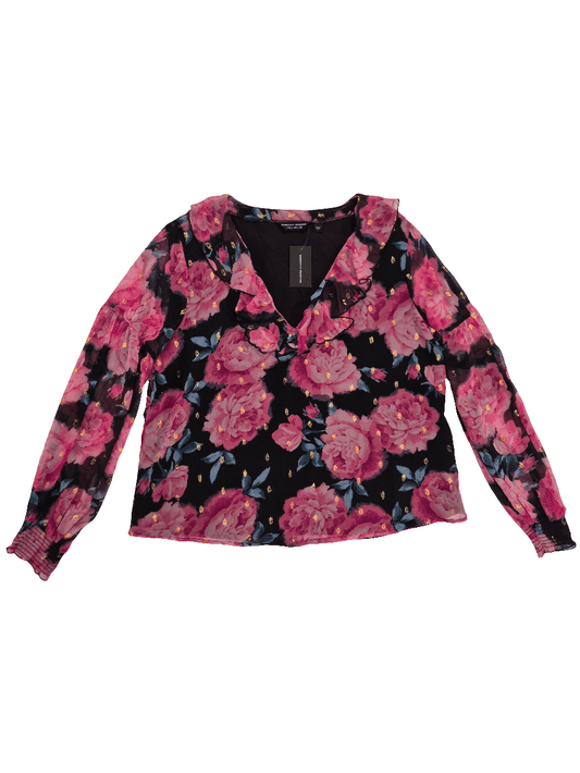 DOROTHY PERKINS Naiste must roodase lilledega pluus