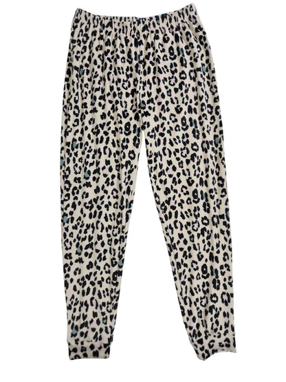 GEORGE Naiste kreemikad stretš samet püksid leopard