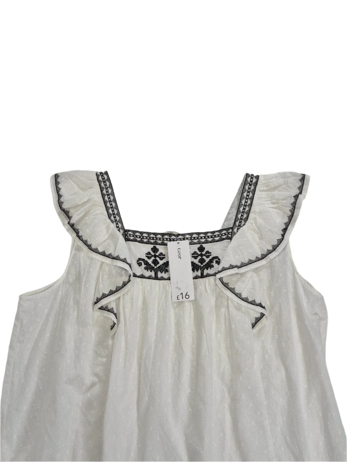 GEORGE Naiste valge top musta mustriga