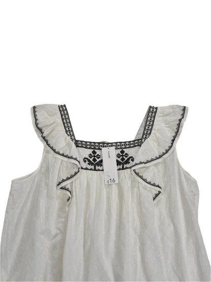 GEORGE Naiste valge top musta mustriga