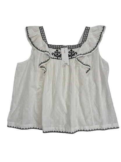 GEORGE Naiste valge top musta mustriga