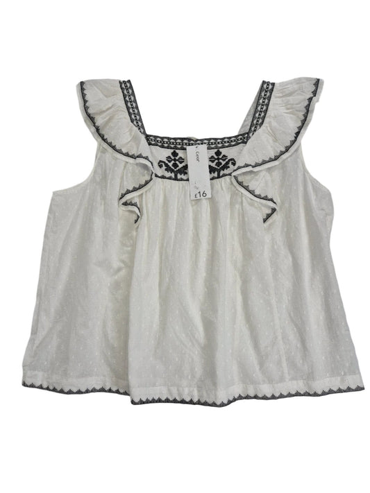 GEORGE Naiste valge top musta mustriga