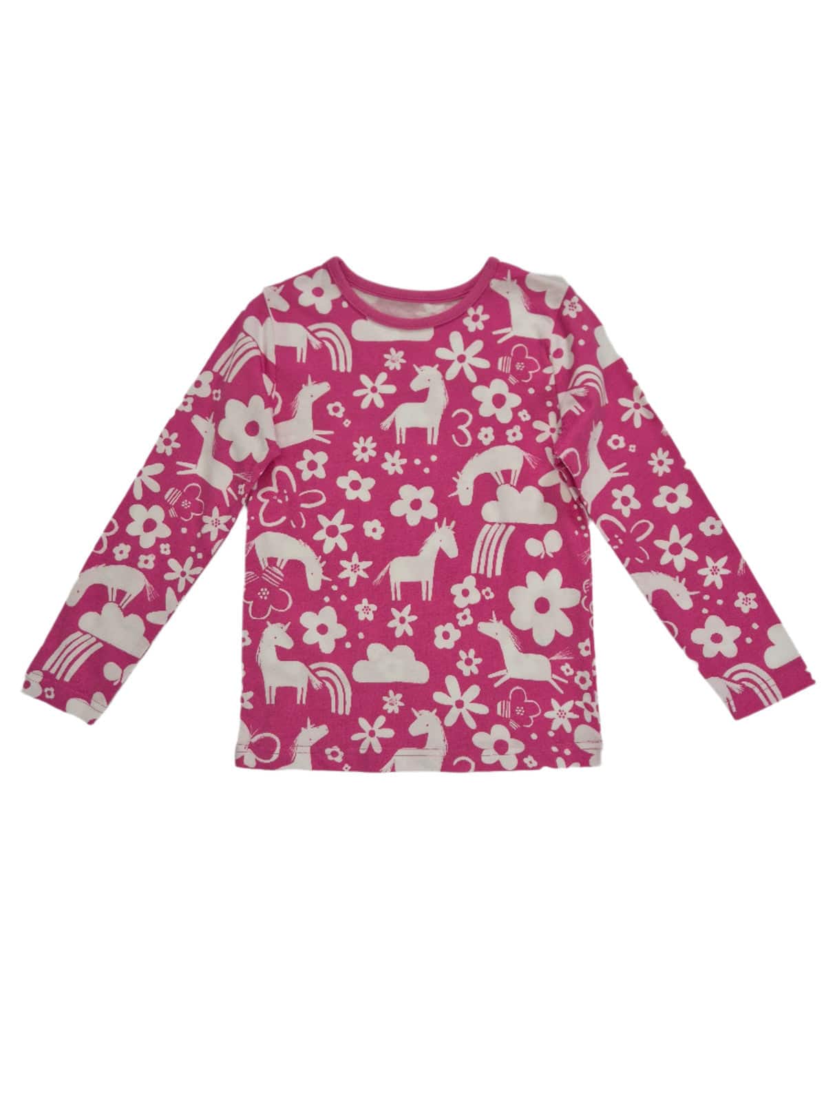 GEORGE Tüdrukute roosa lillede ja ükssarvikutega pluus