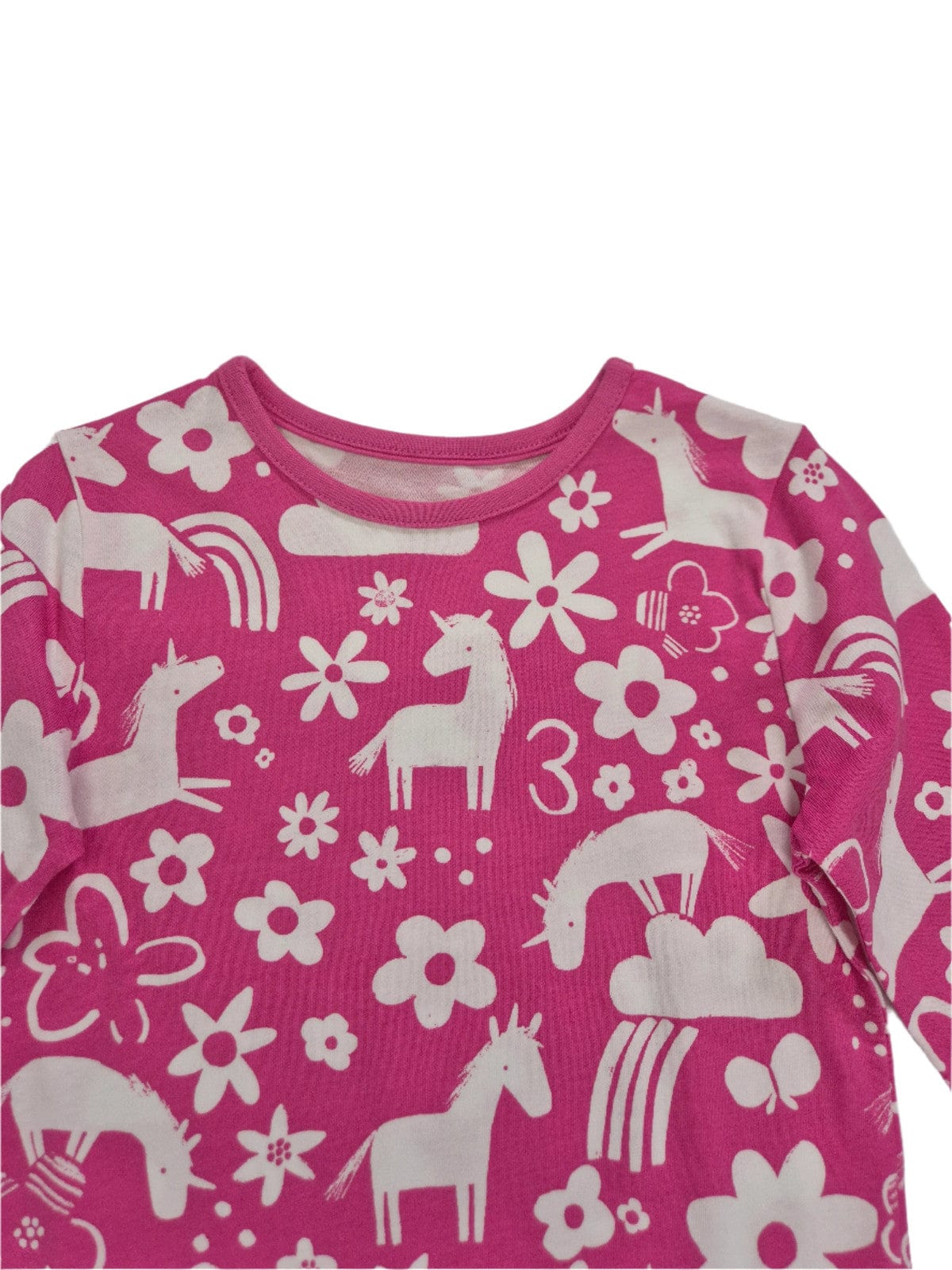 GEORGE Tüdrukute roosa lillede ja ükssarvikutega pluus