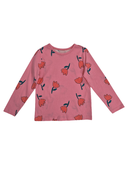 GEORGE Tüdrukute roosa pluus tulpidega